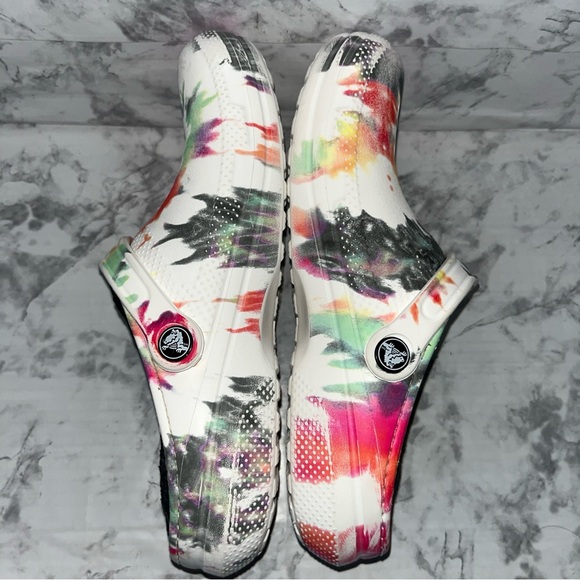 Crocs Womens 9 Mens 7 Lined Comfort Clogs Multi-Color Tie Dye Slip On 206341 - Picture 4 of 6